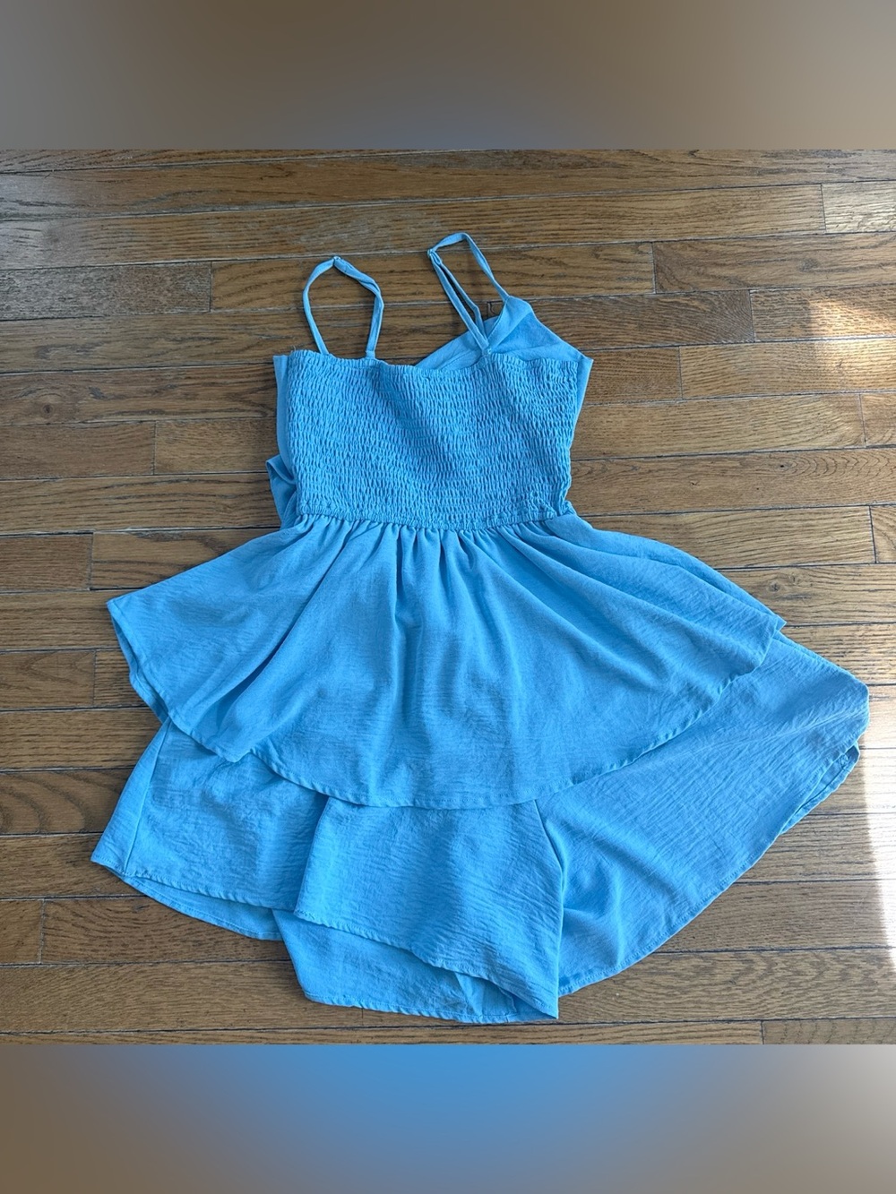 Woman's Blue Ruffle Sundress - Picture 2 of 2
